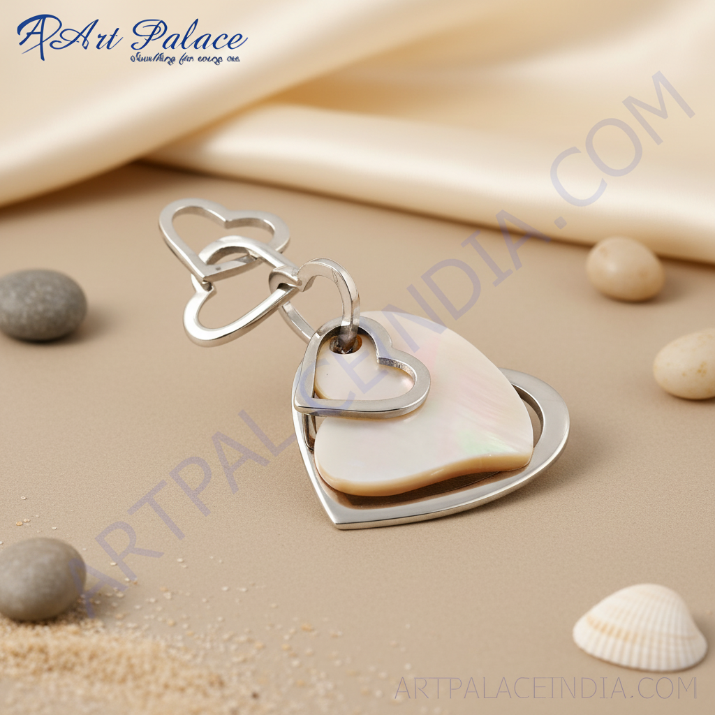 Silver heart pendant with mother of pearl | women's jewelry gift