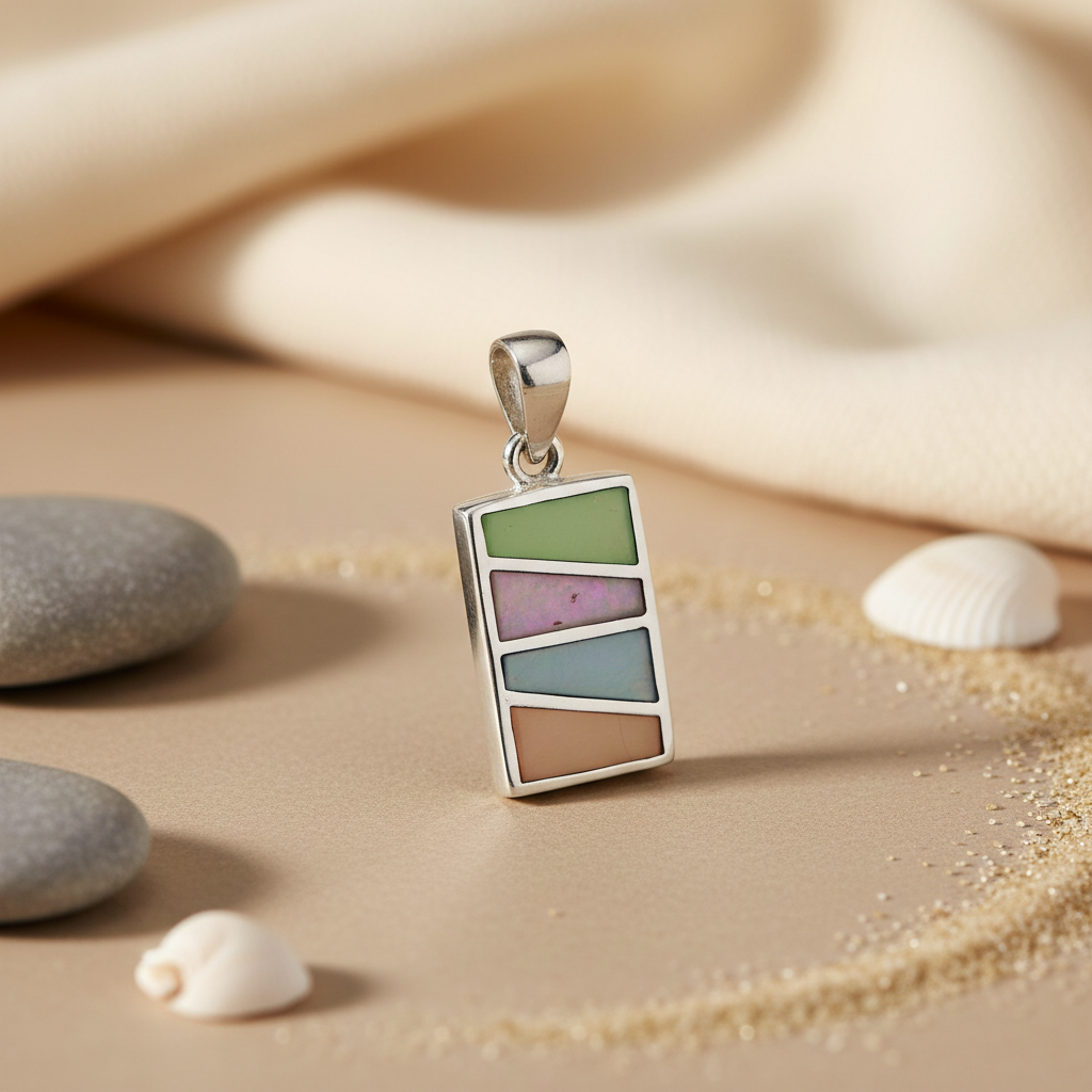 925 Silver Colorful Gemstone Pendant for Women | Modern Jewelry