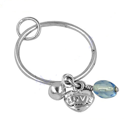 Silver heart charm keychain for women | love gift
