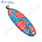 Load image into Gallery viewer, Silver pendant necklace with a colorful spiny oyster shell and gemstone detail, perfect for women
