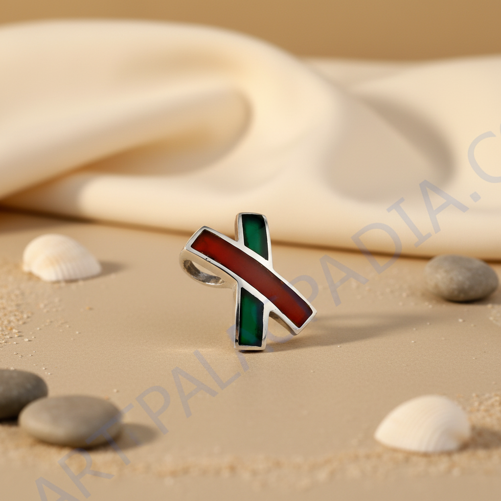 925 Silver Red & Green Gemstone Pendant | For Women