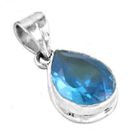 Load image into Gallery viewer, 925 Silver Blue Topaz Teardrop Pendant for Women | Gift
