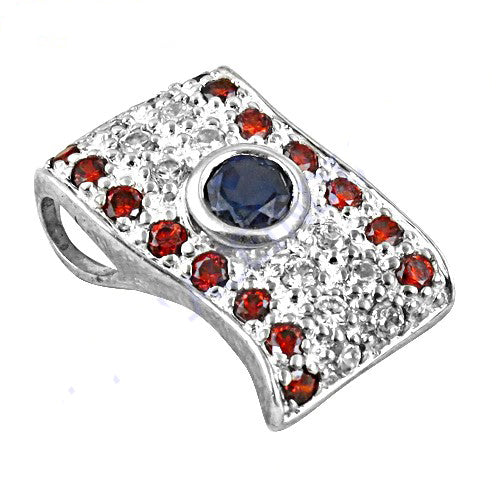 925 silver garnet & sapphire pendant | women's gift jewelry