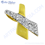 Load image into Gallery viewer, gold plating and diamond pendant necklace featuring a unique x-shaped design.
