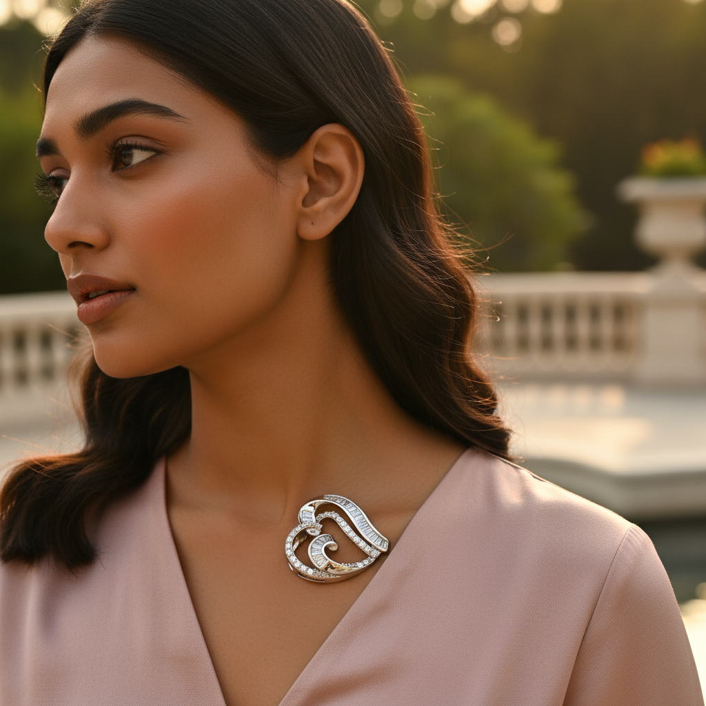 Silver Heart Pendant with Diamonds | Women's Gift Jewelry