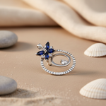 Load image into Gallery viewer, 925 Silver Blue Sapphire Flower Pendant for Women | Gift
