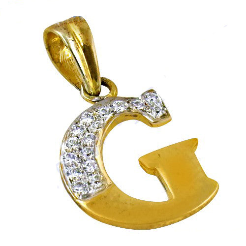 gold plating Letter G Pendant with Diamonds | Women's Initial Jewelry