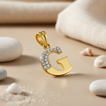 Load image into Gallery viewer, gold plating Letter G Pendant with Diamonds | Women's Initial Jewelry
