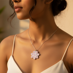 Load image into Gallery viewer, 925 Silver Pink Flower Pendant | Mother of Pearl Jewelry
