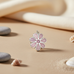 Load image into Gallery viewer, 925 Silver Pink Flower Pendant | Mother of Pearl Jewelry
