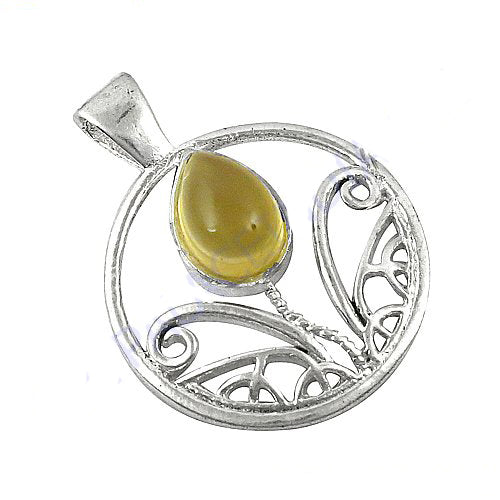 925 Silver Citrine Pendant for Women | Gemstone Jewelry