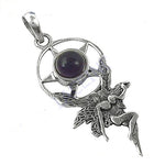 Load image into Gallery viewer, 925 Silver Fairy Pendant with Amethyst Stone for Women
