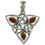 Load image into Gallery viewer, 925 Sterling Silver Celtic Knot Pendant | Red Gemstone | Women's Jewelry
