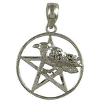 Load image into Gallery viewer, 925 Silver Raven Pentagram Pendant for Women | Gothic Jewelry
