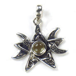 Load image into Gallery viewer, 925 Silver Celtic Sun Pendant for Women | Gemstone Jewelry
