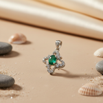 Load image into Gallery viewer, Emerald Cross Pendant | 925 Sterling Silver Necklace | Women's Gift
