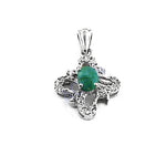 Load image into Gallery viewer, Emerald Cross Pendant | 925 Sterling Silver Necklace | Women's Gift
