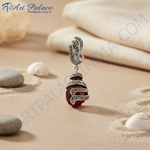 Load image into Gallery viewer, 925 Silver &amp; Garnet Pendant | Marcasite Accents | For Women
