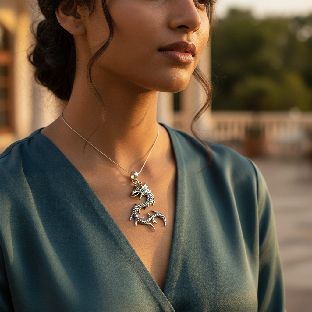 925 Silver Dragon Pendant Necklace | Unique Jewelry for Men