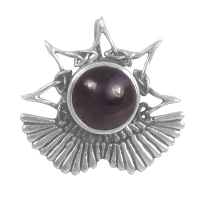 Silver pendant with garnet gemstone | women's jewelry | gift
