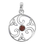 Load image into Gallery viewer, 925 Silver Celtic Pendant with Garnet | Women's Jewelry Gift
