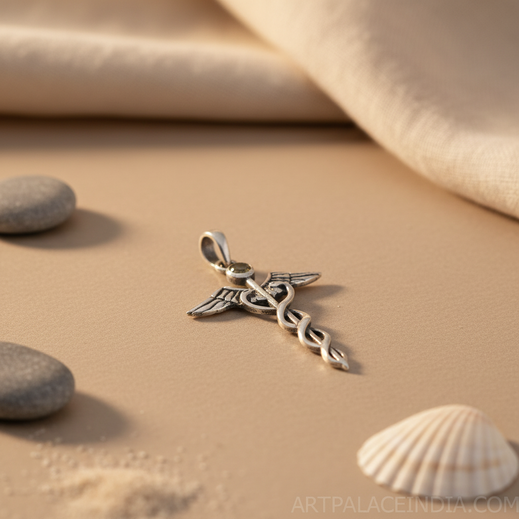925 Silver Caduceus Pendant for Women | Medical Jewelry Gift
