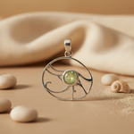 Load image into Gallery viewer, 925 Silver Green Gemstone Pendant | Openwork Design | Gift
