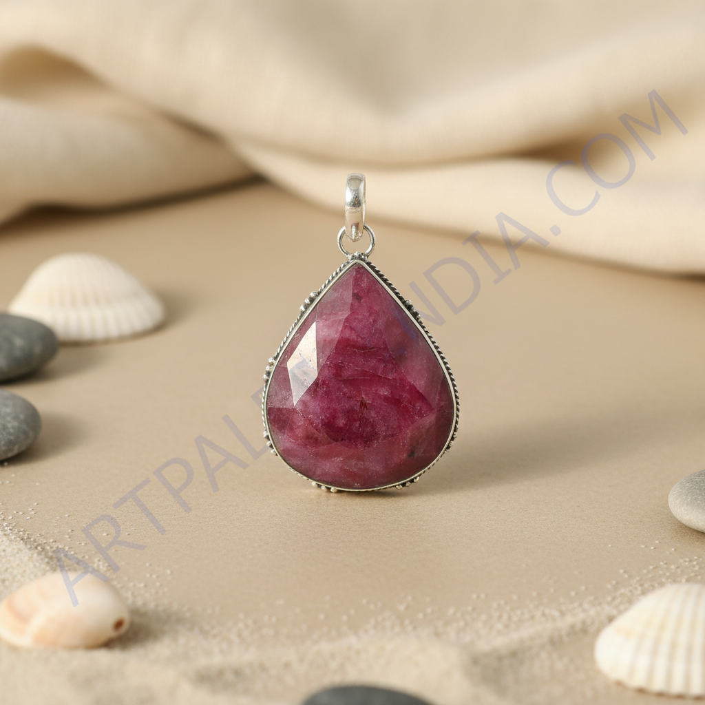 925 Silver Ruby Pendant for Women | Gemstone Jewelry Gift