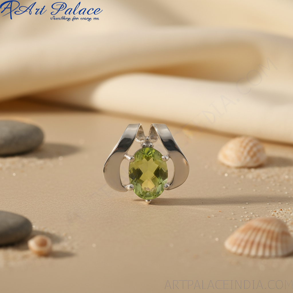 925 Silver Peridot Pendant for Women | Gemstone Jewelry