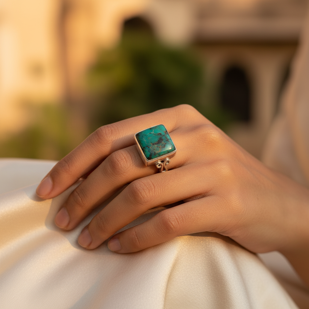 925 Silver Turquoise Stone Ring for Women | Gift Jewelry