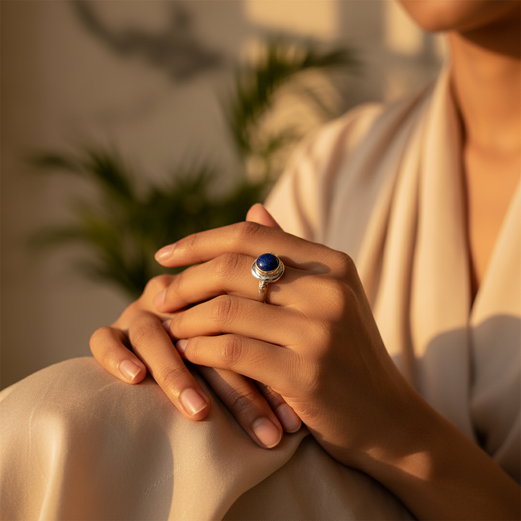 925 Silver Lapis Lazuli Ring for Women | Gemstone Jewelry