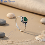 Load image into Gallery viewer, 925 Sterling Silver Black Onyx Ring for Women | Gemstone Jewelry
