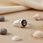 Load image into Gallery viewer, 925 Sterling Silver Ring with Brown Stone | Men's Jewelry
