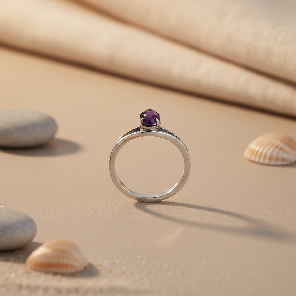 925 Silver Amethyst Ring for Women | Gemstone Jewelry