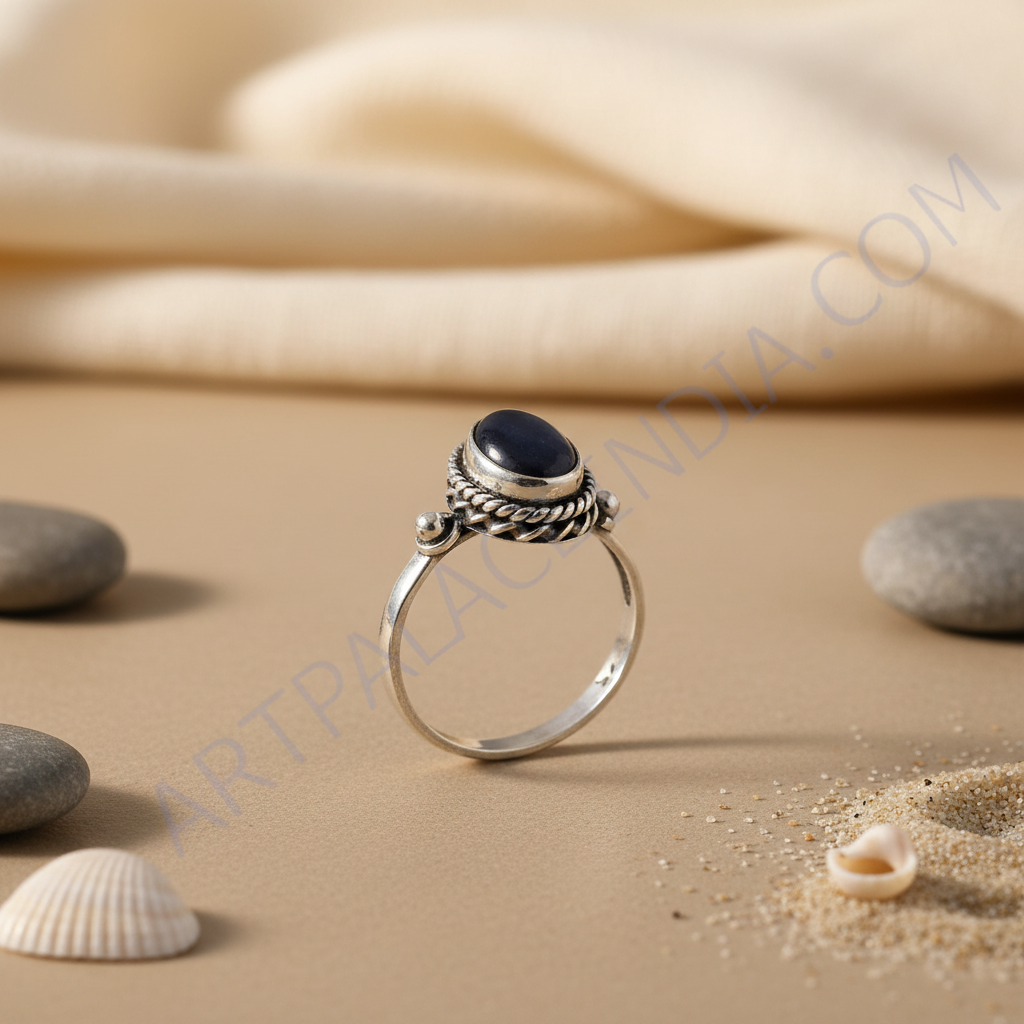 925 Sterling Silver Black Stone Ring for Women | Gift Jewelry