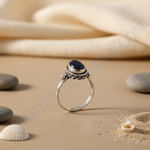 Load image into Gallery viewer, 925 Sterling Silver Black Stone Ring for Women | Gift Jewelry
