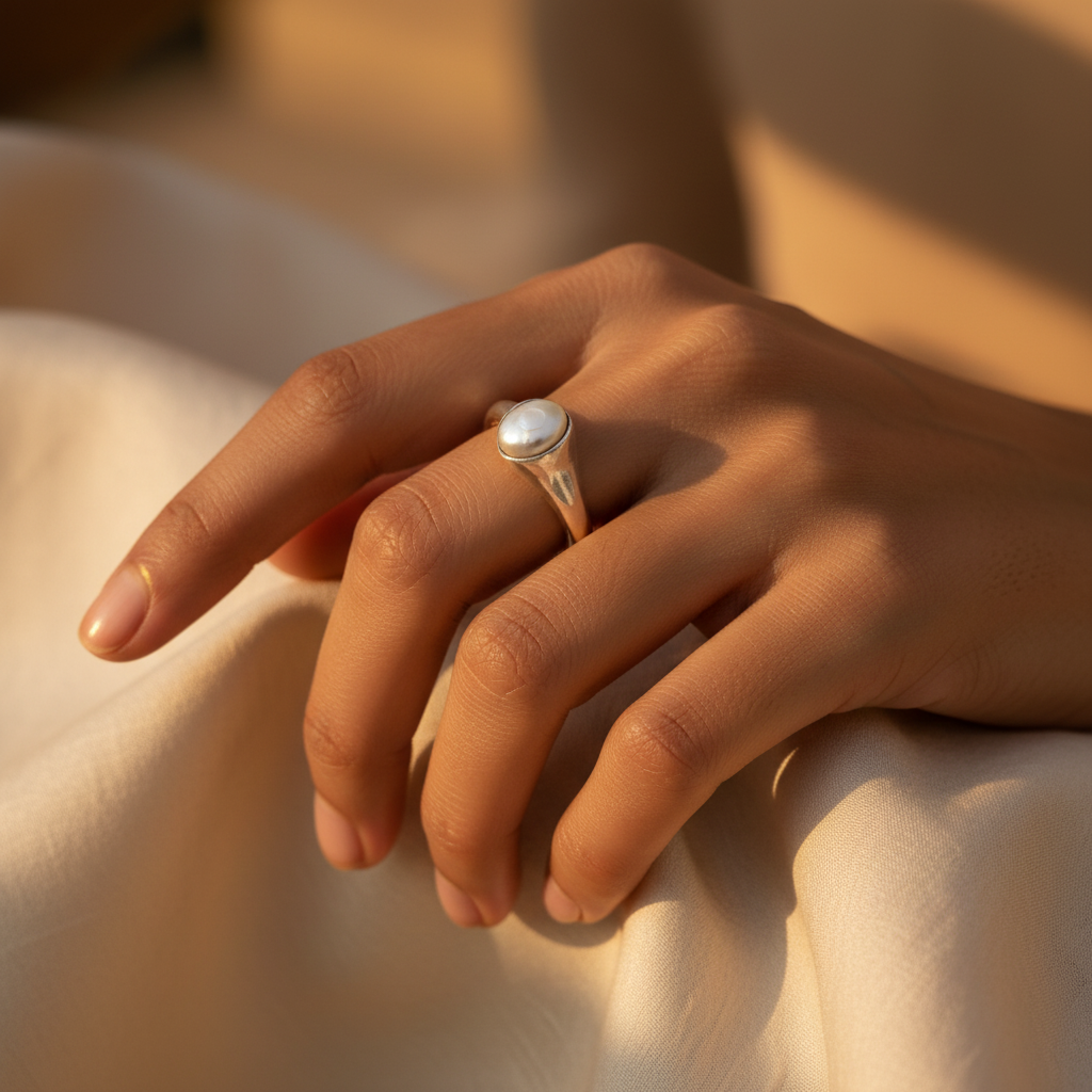Silver Pearl Ring for Women | Minimalist Jewelry Gift
