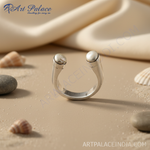 Load image into Gallery viewer, Silver Pearl Ring for Women | Minimalist Jewelry Gift
