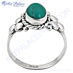 Load image into Gallery viewer, 925 sterling silver ring with a round turquoise gemstone center, silver ring for women
