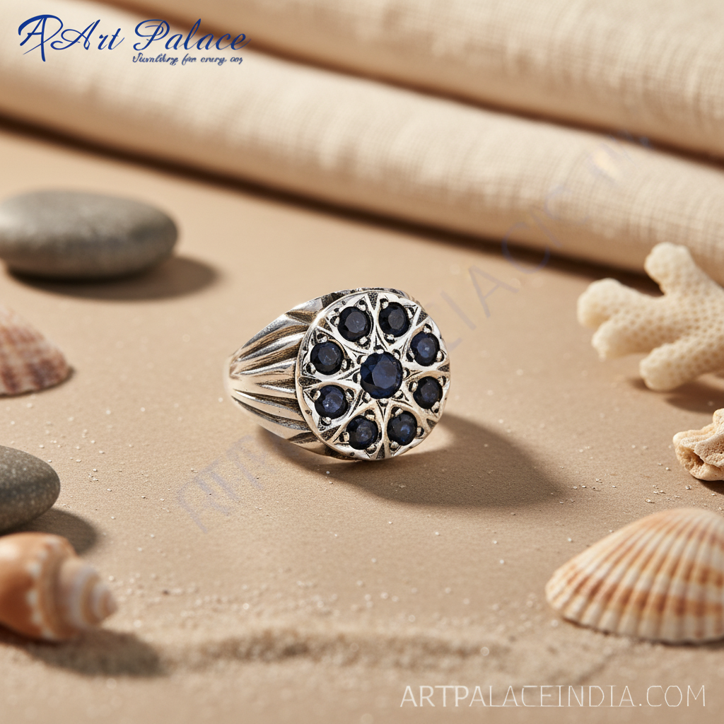 925 Silver Sapphire Gemstone Ring for Women | Cocktail Jewelry