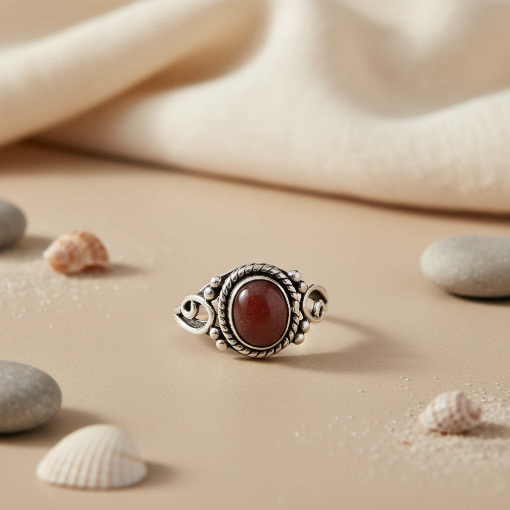 925 Sterling Silver Garnet Ring for Women | Gemstone Jewelry
