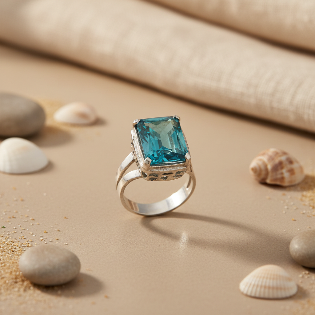 925 Silver Blue Gemstone Ring for Women | Cocktail Jewelry