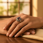 Load image into Gallery viewer, 925 Silver Garnet Ring for Women | Gemstone Jewelry
