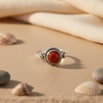 Load image into Gallery viewer, 925 Silver Coral Ring for Women | Gemstone Jewelry Gift
