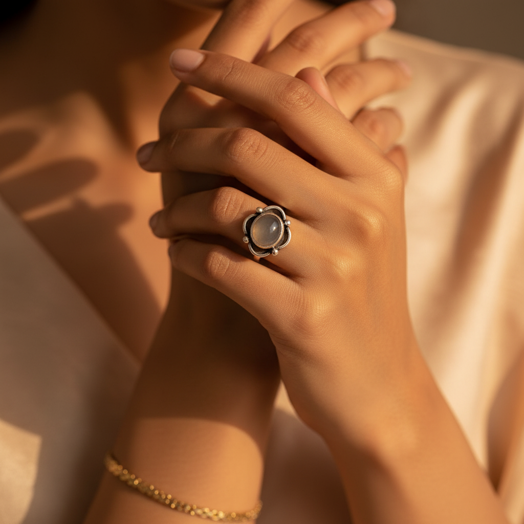 925 Silver Moonstone Ring for Women | Gift for Her