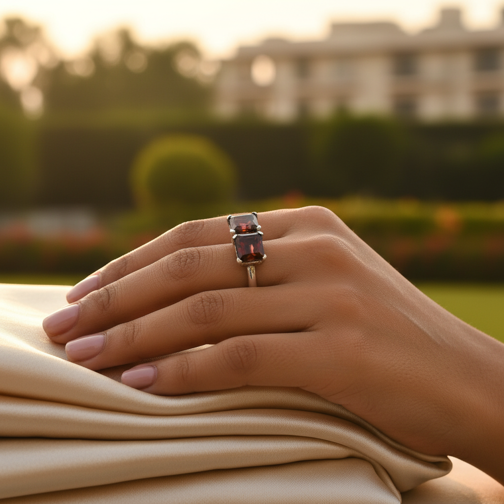 925 Silver Garnet Gemstone Ring for Women | Gift Jewelry