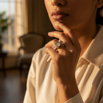 Load image into Gallery viewer, 925 Silver Geometric Ring for Women | Mother of Pearl
