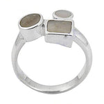 Load image into Gallery viewer, 925 Silver Geometric Ring for Women | Mother of Pearl
