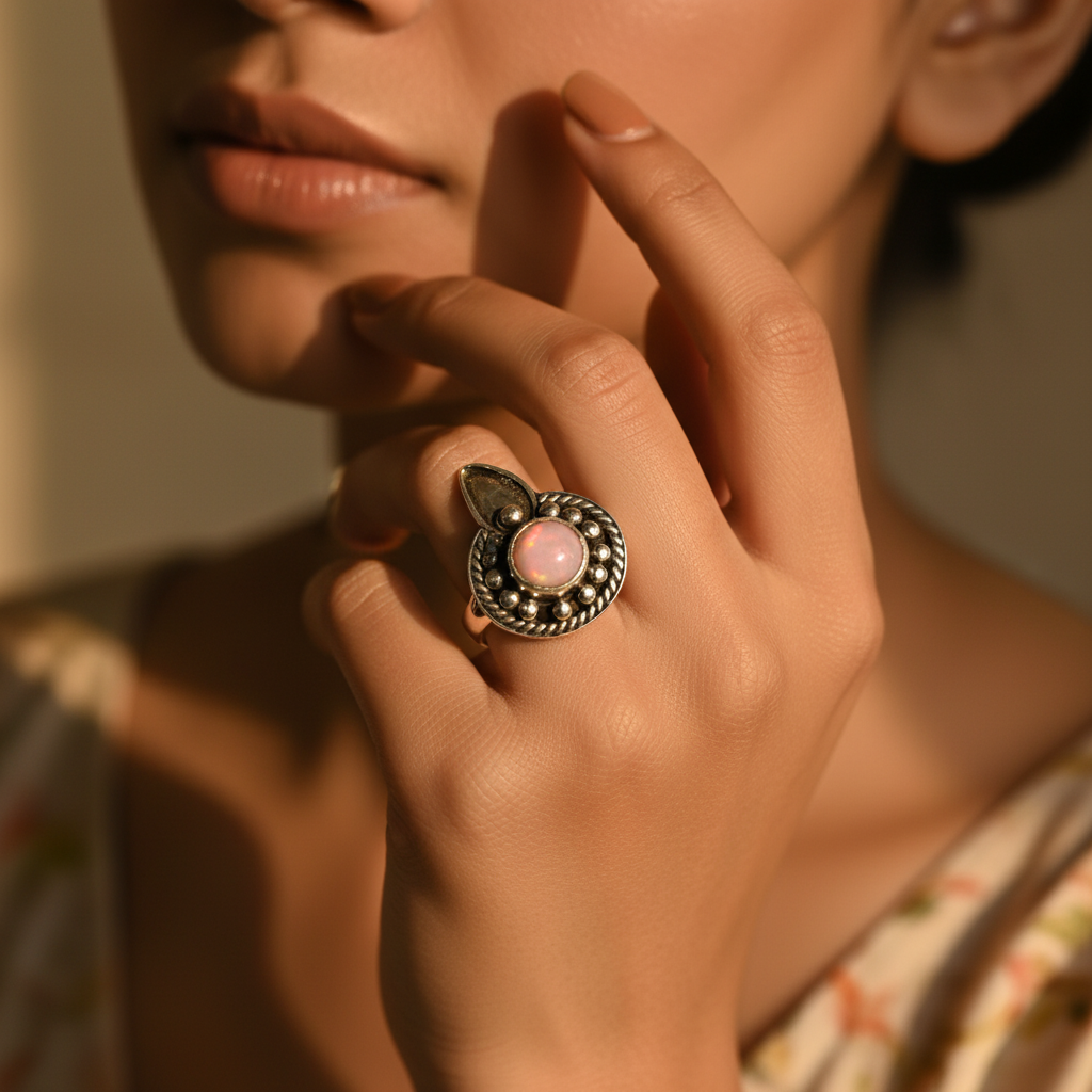 925 Sterling Silver Rose Quartz Ring for Women | Gift Jewelry