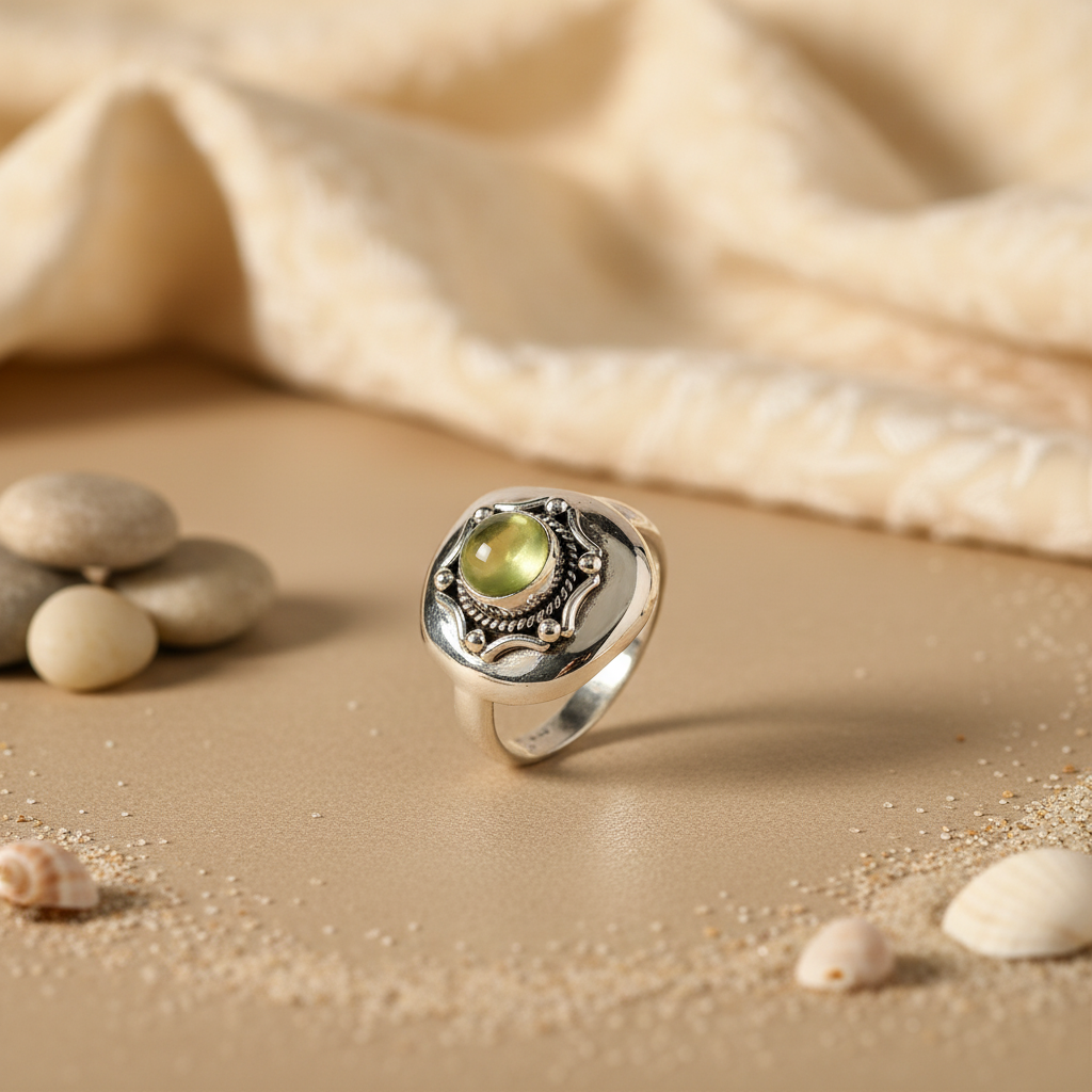 925 Silver Green Gemstone Ring for Women | Statement Jewelry